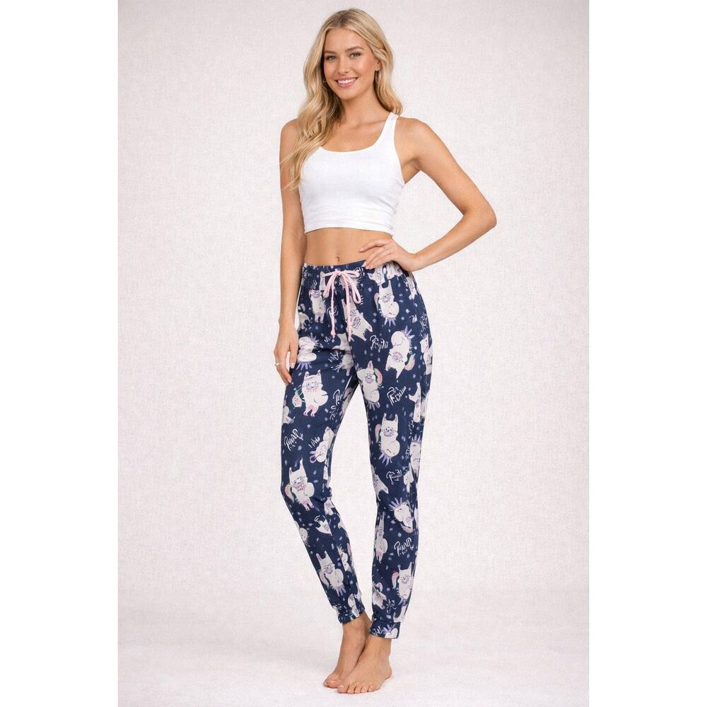 Briefly Stated Super Soft Women's Jogger Sleep Pants XS Unicorn Rise & Shine